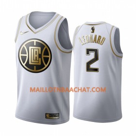 Maillot NBA Los Angeles Clippers Kawhi Leonard 2 Nike 2019-20 Blanc Golden Edition Swingman - Homme